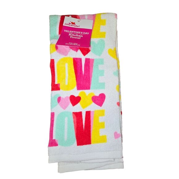 Pink Multi Color Towels Valentines Donut Heart Love Set of 5 - Picture 4 of 6